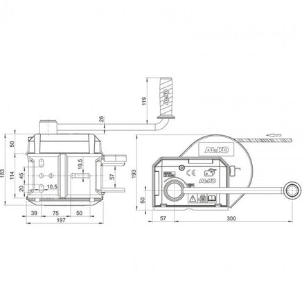 Handseilwinde, AL-KO 901 PLUS, 900 kg, Band 10 m-B&B Shop - 2000 Stockerau