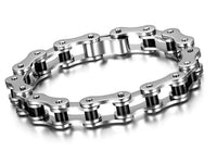 Herren Armband, Edelstahl, Motorradkette-Design, Biker Style B&B Shop - 2000 Stockerau Silber/schwarz