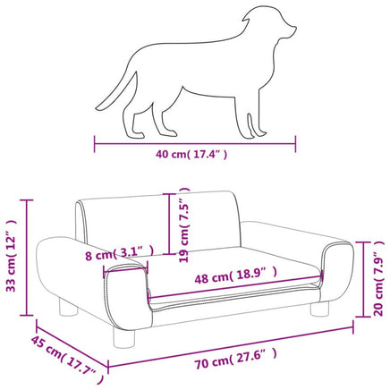 Hundebett Braun 70X45X33 Cm Samt 70 x 45 x 33 cm-B&B Shop - 2000 Stockerau