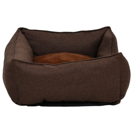 Hundebett Braun 85,5X70X23 Cm Fleece Leinenoptik 85.5 x 70 x 23 cm-B&B Shop - 2000 Stockerau