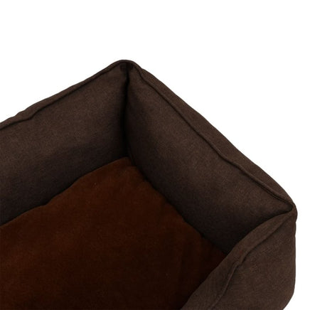 Hundebett Braun 85,5X70X23 Cm Fleece Leinenoptik 85.5 x 70 x 23 cm-B&B Shop - 2000 Stockerau