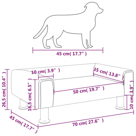 Hundebett Creme 70X45X26,5 Cm Samt 70 x 45 x 26.5 cm-B&B Shop - 2000 Stockerau