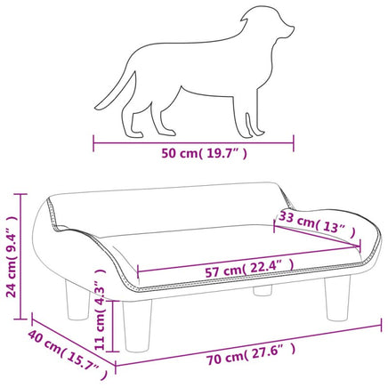 Hundebett Dunkelgrau 70X40X24 Cm Samt-B&B Shop - 2000 Stockerau