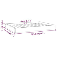 Hundebett Grau 101,5X74X9 Cm Massivholz Kiefer-B&B Shop - 2000 Stockerau