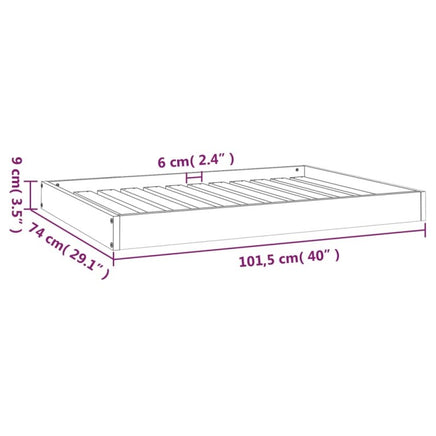 Hundebett Grau 101,5X74X9 Cm Massivholz Kiefer-B&B Shop - 2000 Stockerau