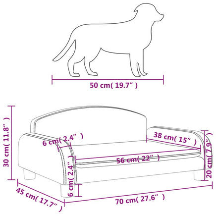 Hundebett Grau 70X45X30 Cm Kunstleder-B&B Shop - 2000 Stockerau