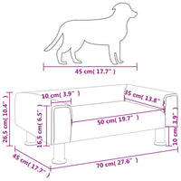 Hundebett Hellgrau 70X45X26,5 Cm Samt-B&B Shop - 2000 Stockerau