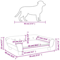 Hundebett Hellgrau 70X48X22 Cm Samt-B&B Shop - 2000 Stockerau
