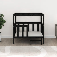 Hundebett Schwarz 105,5X83,5X100 Cm Massivholz Kiefer-B&B Shop - 2000 Stockerau