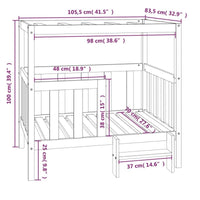 Hundebett Schwarz 105,5X83,5X100 Cm Massivholz Kiefer-B&B Shop - 2000 Stockerau