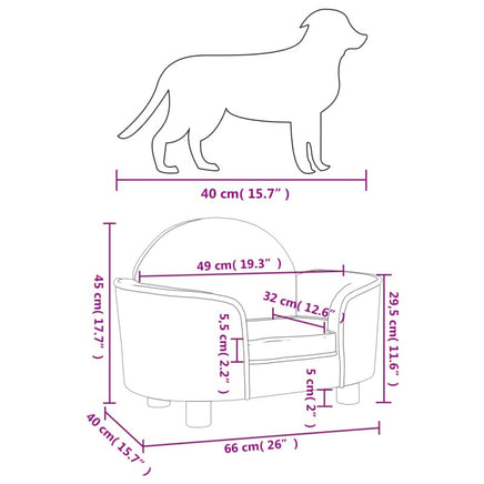 Hundebett Schwarz 66X40X45 Cm Samt-B&B Shop - 2000 Stockerau