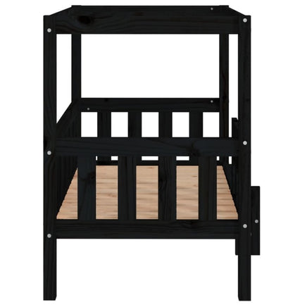 Hundebett Schwarz 95,5X73,5X90 Cm Massivholz Kiefer-B&B Shop - 2000 Stockerau