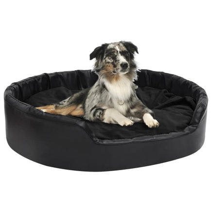 Hundebett Schwarz 99X89X21 Cm Plüsch Und Kunstleder 99 x 89 x 21 cm-B&B Shop - 2000 Stockerau