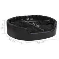 Hundebett Schwarz 99X89X21 Cm Plüsch Und Kunstleder 99 x 89 x 21 cm-B&B Shop - 2000 Stockerau