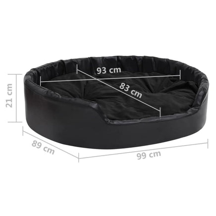 Hundebett Schwarz 99X89X21 Cm Plüsch Und Kunstleder 99 x 89 x 21 cm-B&B Shop - 2000 Stockerau