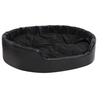 Hundebett Schwarz 99X89X21 Cm Plüsch Und Kunstleder 99 x 89 x 21 cm-B&B Shop - 2000 Stockerau