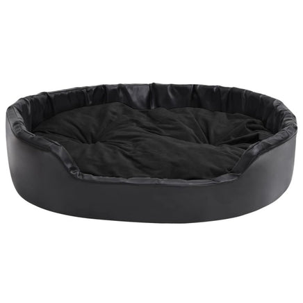 Hundebett Schwarz 99X89X21 Cm Plüsch Und Kunstleder 99 x 89 x 21 cm-B&B Shop - 2000 Stockerau