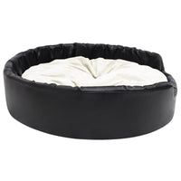 Hundebett Schwarz-Beige 99X89X21 Cm Plüsch Und Kunstleder 99 x 89 x 21 cm-B&B Shop - 2000 Stockerau