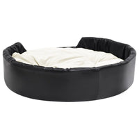 Hundebett Schwarz-Beige 99X89X21 Cm Plüsch Und Kunstleder 99 x 89 x 21 cm-B&B Shop - 2000 Stockerau