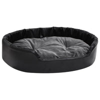 Hundebett Schwarz-Dunkelgrau 90X79X20 Cm Plüsch Und Kunstleder-B&B Shop - 2000 Stockerau