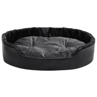 Hundebett Schwarz-Dunkelgrau 90X79X20 Cm Plüsch Und Kunstleder-B&B Shop - 2000 Stockerau