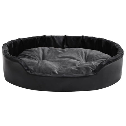 Hundebett Schwarz-Dunkelgrau 90X79X20 Cm Plüsch Und Kunstleder-B&B Shop - 2000 Stockerau
