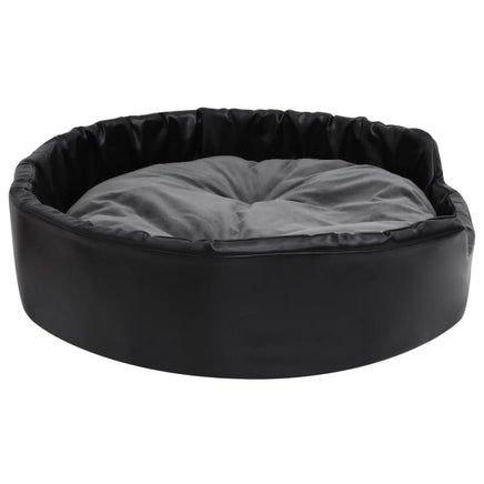 Hundebett Schwarz-Dunkelgrau 90X79X20 Cm Plüsch Und Kunstleder-B&B Shop - 2000 Stockerau