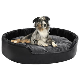 Hundebett Schwarz-Dunkelgrau 90X79X20 Cm Plüsch Und Kunstleder-B&B Shop - 2000 Stockerau