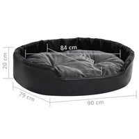 Hundebett Schwarz-Dunkelgrau 90X79X20 Cm Plüsch Und Kunstleder-B&B Shop - 2000 Stockerau