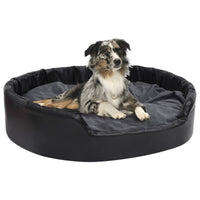 Hundebett Schwarz-Dunkelgrau 99X89X21 Cm Plüsch Und Kunstleder-B&B Shop - 2000 Stockerau