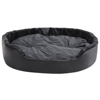 Hundebett Schwarz-Dunkelgrau 99X89X21 Cm Plüsch Und Kunstleder-B&B Shop - 2000 Stockerau