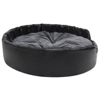 Hundebett Schwarz-Dunkelgrau 99X89X21 Cm Plüsch Und Kunstleder-B&B Shop - 2000 Stockerau