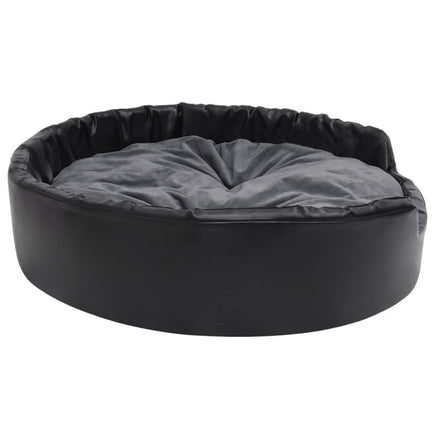 Hundebett Schwarz-Dunkelgrau 99X89X21 Cm Plüsch Und Kunstleder-B&B Shop - 2000 Stockerau
