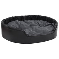 Hundebett Schwarz-Dunkelgrau 99X89X21 Cm Plüsch Und Kunstleder-B&B Shop - 2000 Stockerau