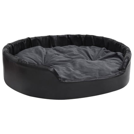 Hundebett Schwarz-Dunkelgrau 99X89X21 Cm Plüsch Und Kunstleder-B&B Shop - 2000 Stockerau