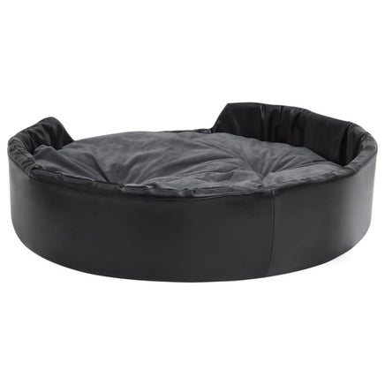 Hundebett Schwarz-Dunkelgrau 99X89X21 Cm Plüsch Und Kunstleder-B&B Shop - 2000 Stockerau