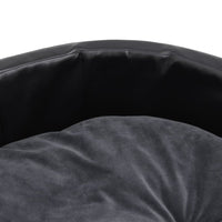 Hundebett Schwarz-Dunkelgrau 99X89X21 Cm Plüsch Und Kunstleder-B&B Shop - 2000 Stockerau