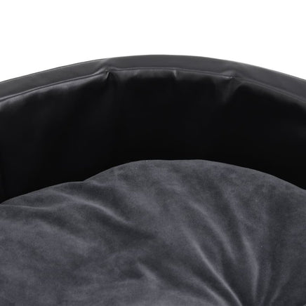Hundebett Schwarz-Dunkelgrau 99X89X21 Cm Plüsch Und Kunstleder-B&B Shop - 2000 Stockerau