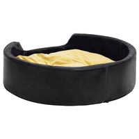 Hundebett Schwarz-Gelb 99X89X21 Cm Plüsch Und Kunstleder-B&B Shop - 2000 Stockerau