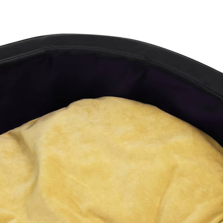 Hundebett Schwarz-Gelb 99X89X21 Cm Plüsch Und Kunstleder-B&B Shop - 2000 Stockerau
