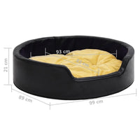 Hundebett Schwarz-Gelb 99X89X21 Cm Plüsch Und Kunstleder-B&B Shop - 2000 Stockerau