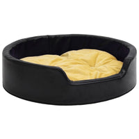 Hundebett Schwarz-Gelb 99X89X21 Cm Plüsch Und Kunstleder-B&B Shop - 2000 Stockerau
