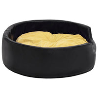 Hundebett Schwarz-Gelb 99X89X21 Cm Plüsch Und Kunstleder-B&B Shop - 2000 Stockerau