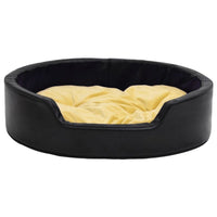 Hundebett Schwarz-Gelb 99X89X21 Cm Plüsch Und Kunstleder-B&B Shop - 2000 Stockerau