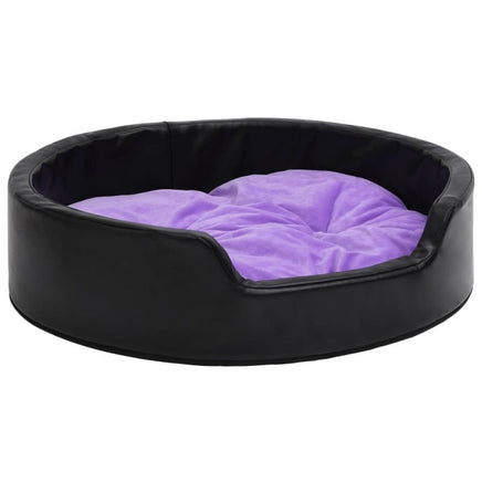 Hundebett Schwarz-Violett 99X89X21 Cm Plüsch Und Kunstleder-B&B Shop - 2000 Stockerau