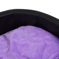 Hundebett Schwarz-Violett 99X89X21 Cm Plüsch Und Kunstleder-B&B Shop - 2000 Stockerau