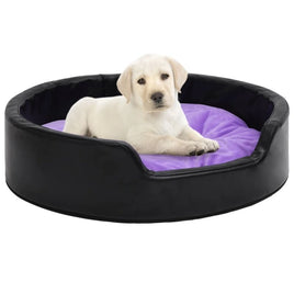Hundebett Schwarz-Violett 99X89X21 Cm Plüsch Und Kunstleder-B&B Shop - 2000 Stockerau
