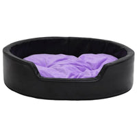 Hundebett Schwarz-Violett 99X89X21 Cm Plüsch Und Kunstleder-B&B Shop - 2000 Stockerau