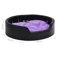 Hundebett Schwarz-Violett 99X89X21 Cm Plüsch Und Kunstleder-B&B Shop - 2000 Stockerau