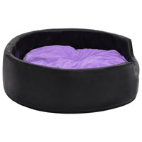Hundebett Schwarz-Violett 99X89X21 Cm Plüsch Und Kunstleder-B&B Shop - 2000 Stockerau